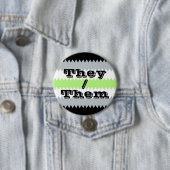 Pronoun ZigZag Agender Pride-Flag mit individualis Button (Beispiel)
