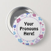Pronouns Bigender Pride Blume Doodle Pastelle Button (Vorne & Hinten)