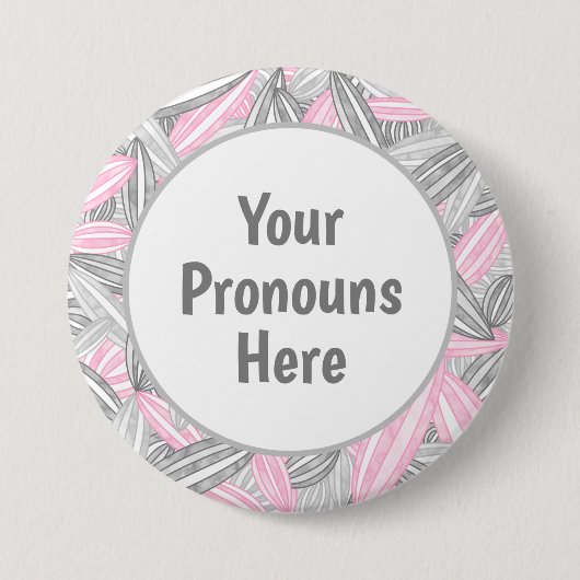 PRONOUNS Demigirl Pride Abstrakt Zen Blume Petals Button (Vorderseite)