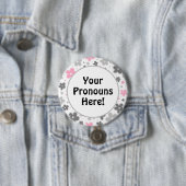 PRONOUNS! Demigirl Pride Blume Doodle Pink Button (Beispiel)