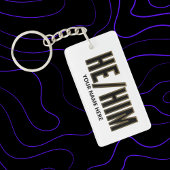 Pronouns Er Ihn Schwarz und Gold Schlüsselanhänger