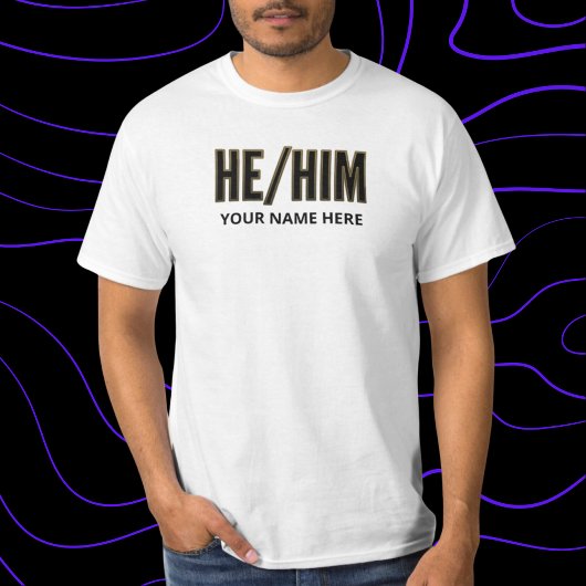 Pronouns Er Ihn Schwarz und Gold T-Shirt