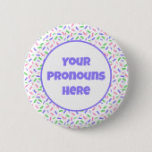 PRONOUNS-Flag für Regenbogensprinklen, Trigender-P Button (Vorderseite)