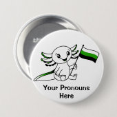 PRONOUNS Niedlicher Axolotl + Neutrois Pride Flag  Button (Vorne & Hinten)