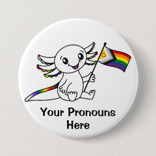 PRONOUNS Niedliches Axolotl Intersex Progress Pril Button