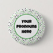 PRONOUNS Rainbow Sprinkles Aromantic Pride Flag Button (Vorderseite)
