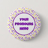PRONOUNS Rainbow Sprinkles Intersex Pride Flag Button (Vorderseite)