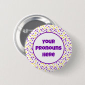 PRONOUNS Rainbow Sprinkles Intersex Pride Flag Button (Vorne & Hinten)
