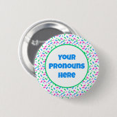 PRONOUNS Rainbow Sprinkles Polysexual Pride Flag Button (Vorne & Hinten)