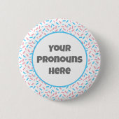 PRONOUNS: Rainbow Sprinkles Transgender Pride Flag Button (Vorderseite)