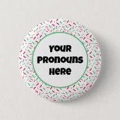 PRONOUNS: Regenbogensprinklen Flag Abrosexual Prid Button (Vorderseite)