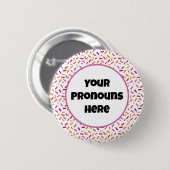 PRONOUNS: Regenbogensprinklen Lesbische Flagge Button (Vorne & Hinten)