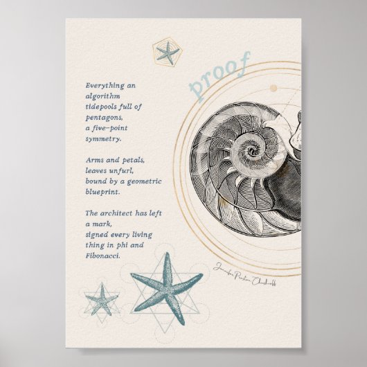 Proof seashell nautilus fibonacci Design Poster (Vorne)