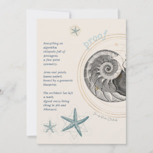 Proof seashell nautilus fibonacci Design Poster Dankeskarte