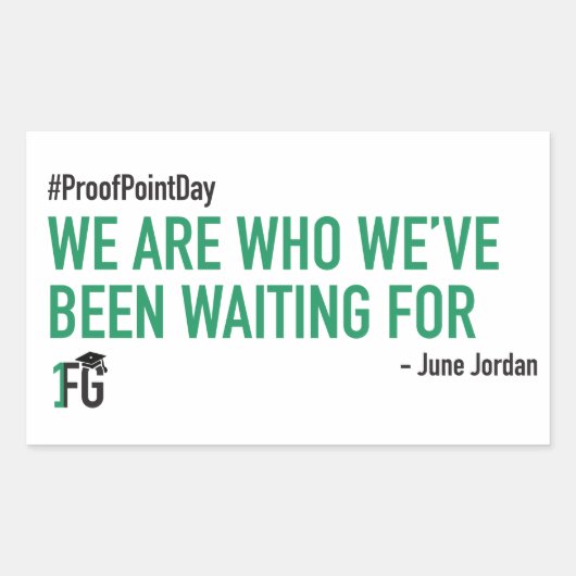 #ProofPointDay June Jordan-Sticker Rechteckiger Aufkleber (Vorderseite)