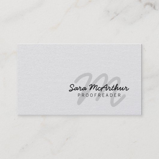 Proofreader Curry Monogram Business Card Visitenkarte (Vorderseite)