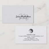Proofreader Cursive Monogram Business Card Visitenkarte (Vorne/Hinten)
