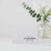 Proofreader Cursive Monogram Business Card Visitenkarte (Stehend Vorderseite)