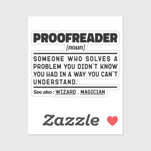 Proofreader Noun Funny Grammar Examiner Geek Aufkleber (Blatt)