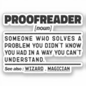 Proofreader Noun Funny Grammar Examiner Geek Aufkleber (Vorderseite)