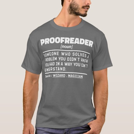 Proofreader Noun Funny Grammar Examiner Geek T-Shirt (Vorderseite)