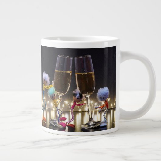 Proostende Fubby's die wat te vieren hebben. Jumbo-Tasse (Rechts)