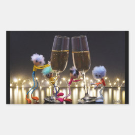 Proostende Fubby's die wat te vieren hebben. Rechteckiger Aufkleber