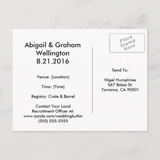 Propaganda als Trauzeuge oder Trauzeuge Einladung  (Rückseite)