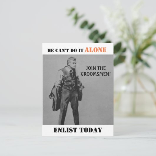 Propaganda als Trauzeuge oder Trauzeuge Einladung (Stehend Vorderseite)