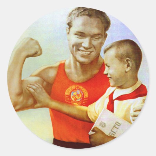 Propaganda der Sowjetunion Runder Aufkleber (Vorderseite)