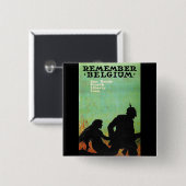 Propaganda-Plakat "erinnern sich an Belgien" WWII Button (Vorne & Hinten)