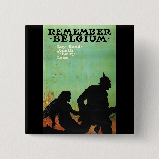 Propaganda-Plakat "erinnern sich an Belgien" WWII Button (Vorderseite)