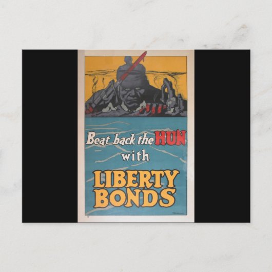 Propaganda Poster "Beat Back the Hun" Erster Weltk Postkarte (Vorderseite)