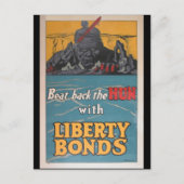 Propaganda Poster "Beat Back the Hun" Erster Weltk Postkarte (Vorderseite)