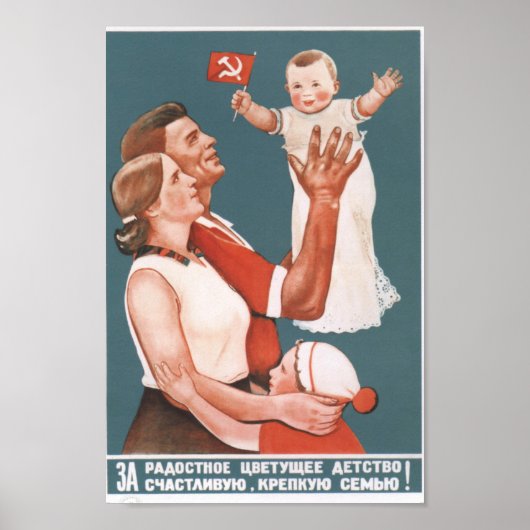 Propaganda-Poster der sowjetischen Familie Poster (Vorne)