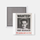 Propaganda Poster "Gewollt für Mord" Zweites Weltk Magnet (Vorderseite/Rückseite)