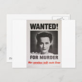 Propaganda Poster "Gewollt für Mord" Zweites Weltk Postkarte (Vorne/Hinten)