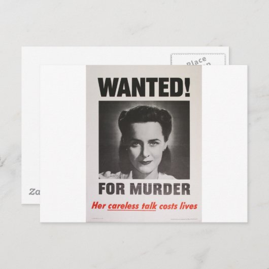 Propaganda Poster "Gewollt für Mord" Zweites Weltk Postkarte (Vorne/Hinten)