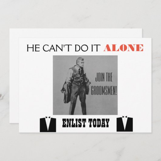 Propaganda Themed Trauzeuge Einladung (Vorne/Hinten)