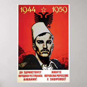 Propagandaplakat Albanisch-Sowjetische Freundschaf Poster
