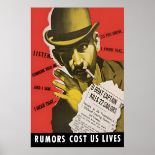 Propagandaplakat aus dem Zweiten Weltkrieg: Gerüch Poster
