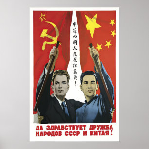 Propagandaplakat Chinesisch-Sowjetische Freundscha Poster