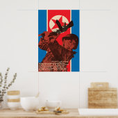 Propagandaplakat Kuba Solidarität mit Nordkorea Poster (Küche)