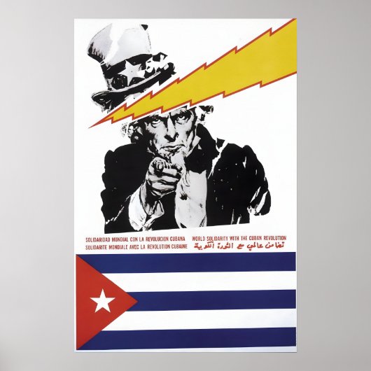 Propagandaplakat Kuba Welt-Solidarität mit der Poster (Vorne)