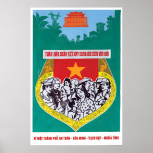 Propagandaplakat Vietnam Wir bauen eine sichere Poster