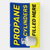 Propanzylinflaschen, hier Werbung ausgefüllt Banner (Vertikal)