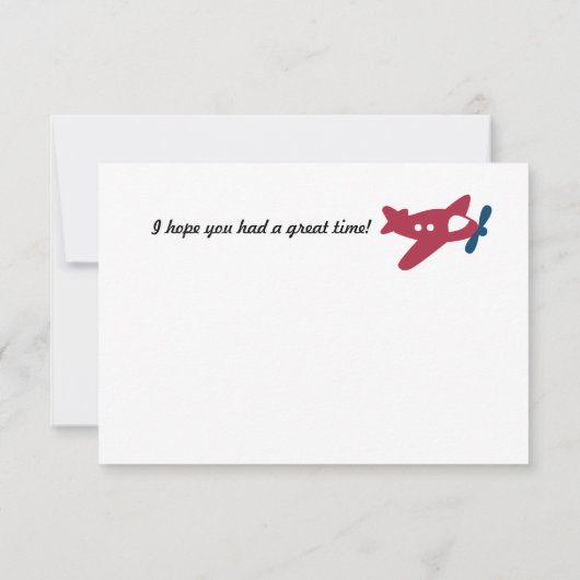 Propeller Flugzeug Airmail Vielen Dank Dankeskarte (Rückseite)