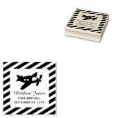 Propeller-Flugzeug mit Streifen | Geburtstag Gummistempel (Stempel)