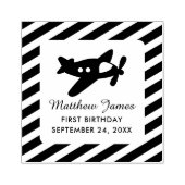 Propeller-Flugzeug mit Streifen | Geburtstag Gummistempel (Prägung)