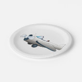 Propeller-Flugzeug Pappteller (Schrägansicht)